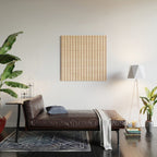 Classic Double Stripes Light Mocha Brown and White Vertical Stripe Pattern Wood Wall Art Gallery Image 2