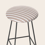 Classic Double Stripes Light Mocha Brown and White Vertical Stripe Pattern Stool Gallery Image 2