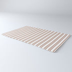 Classic Double Stripes Light Mocha Brown and White Vertical Stripe Pattern Rug Gallery Image 3