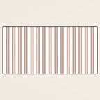 Classic Double Stripes Light Mocha Brown and White Vertical Stripe Pattern Desk Mat Gallery Image 3