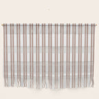 Classic Double Stripes Light Mocha Brown and White Vertical Stripe Pattern Wall Hanging Gallery Image 1