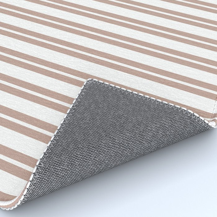 Classic Double Stripes Light Mocha Brown and White Vertical Stripe Pattern Rug Gallery Image 4