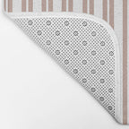 Classic Double Stripes Light Mocha Brown and White Vertical Stripe Pattern Bath Mat Gallery Image 2