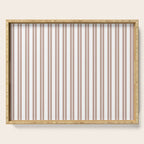 Classic Double Stripes Light Mocha Brown and White Vertical Stripe Pattern Serving Tray Gallery Image 1