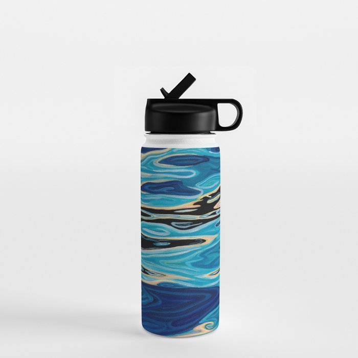 Abstract Water Ripples and Waves Water Bottle Gallery Image 1