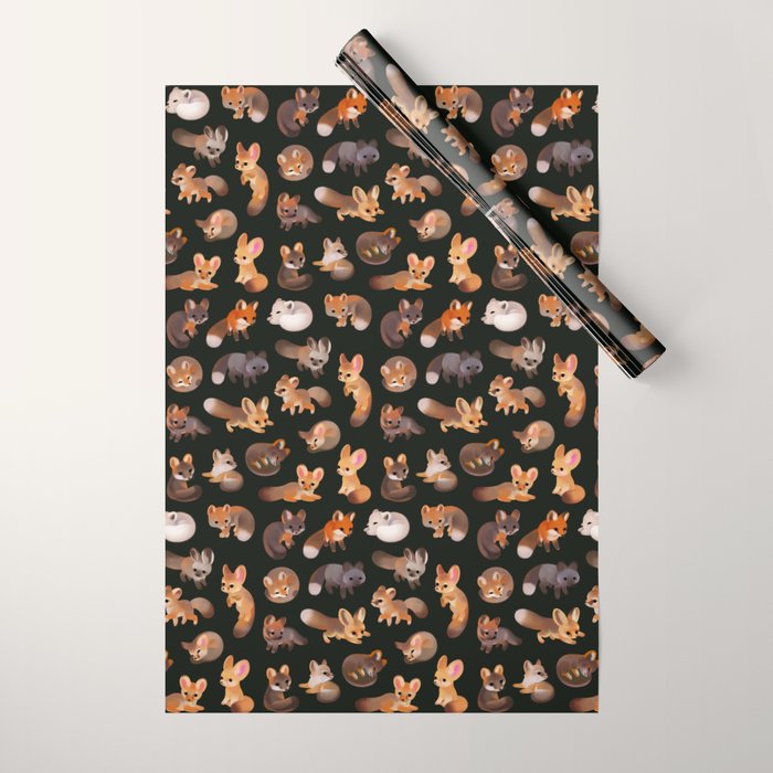 Foxes - dark Wrapping Paper Gallery Image 1