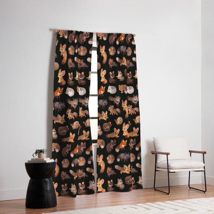 Foxes - dark Window Curtain Gallery Image 2