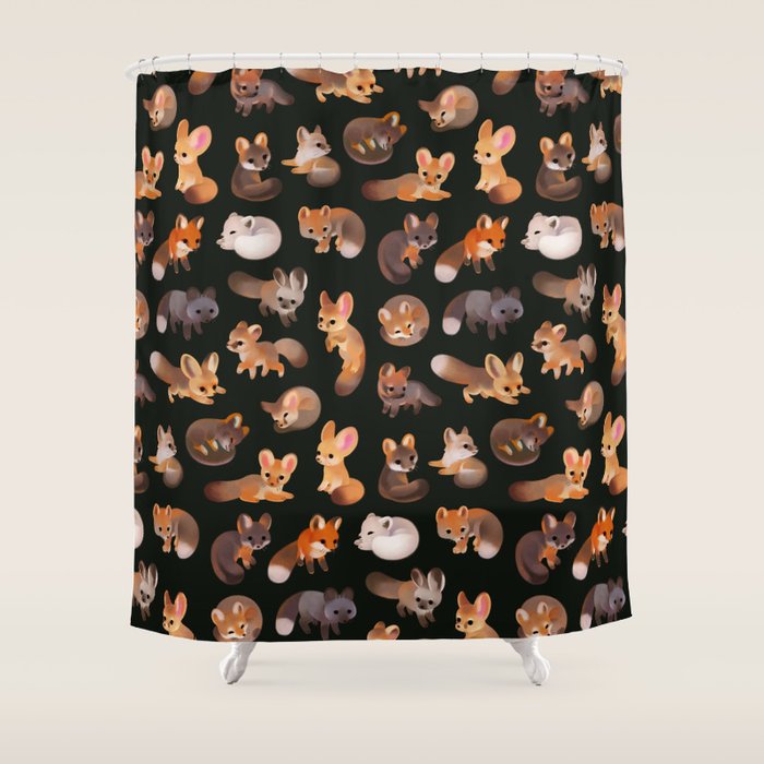 Foxes - dark Shower Curtain Gallery Image 1