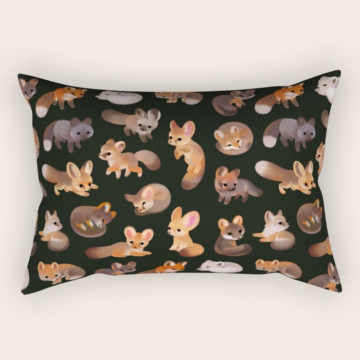 Foxes - dark Rectangular Pillow Gallery Image 1