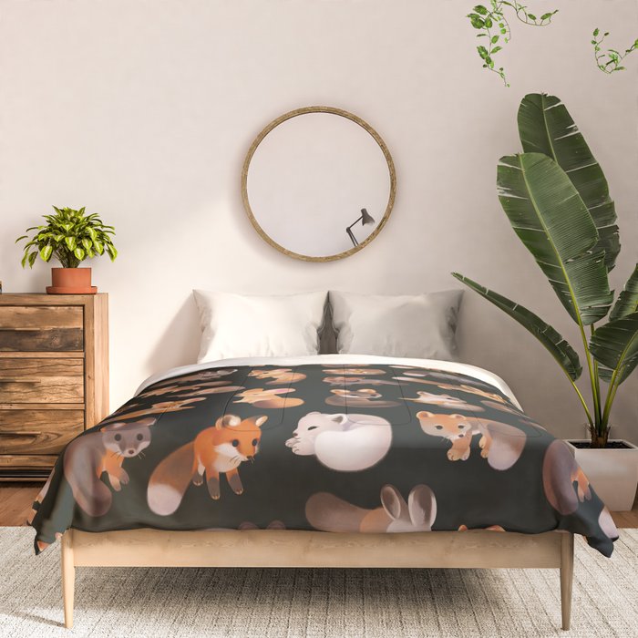 Foxes - dark Comforter Gallery Image 3