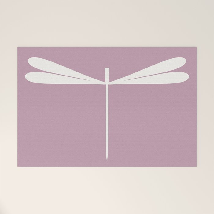 Dragonfly Minimalism XVI Lavender Purple Welcome Mat Gallery Image 1