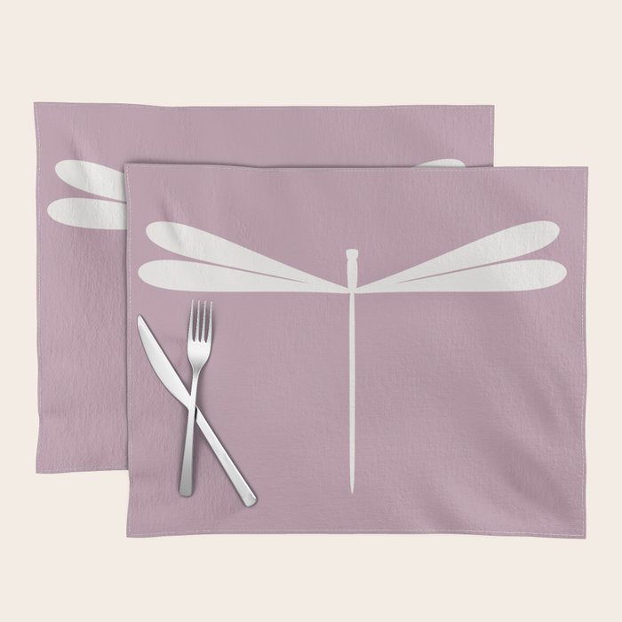 Dragonfly Minimalism XVI Lavender Purple Placemat Gallery Image 1