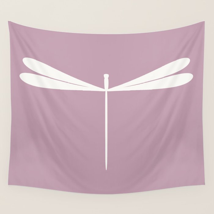 Dragonfly Minimalism XVI Lavender Purple Wall Tapestry Gallery Image 1