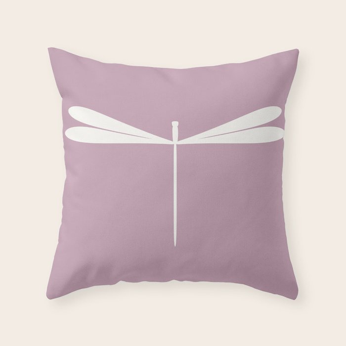 Dragonfly Minimalism XVI Lavender Purple Throw Pillow Gallery Image 6