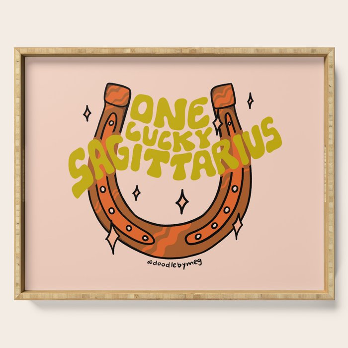 One Lucky Sagittarius Serving Tray Gallery Image 1