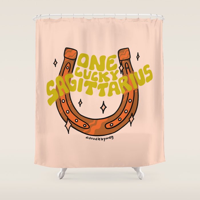 One Lucky Sagittarius Shower Curtain Gallery Image 1