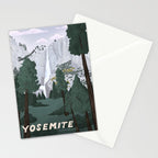 Yosemite National Park, Yosemite Falls, Waterfall, California Parks Stationery Card Gallery Image 2