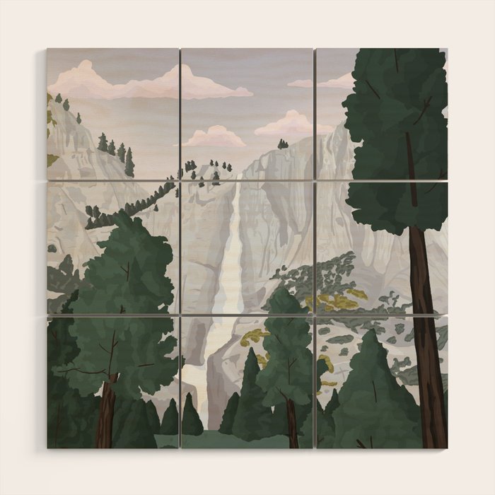 Yosemite National Park, Yosemite Falls, Waterfall, California Parks Wood Wall Art Gallery Image 1