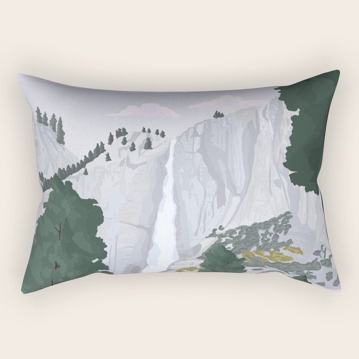 Yosemite National Park, Yosemite Falls, Waterfall, California Parks Rectangular Pillow Gallery Image 2