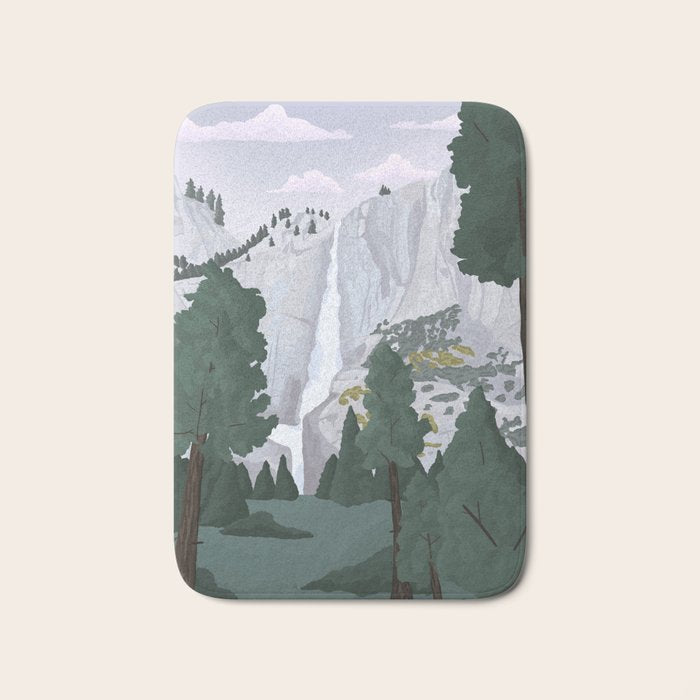 Yosemite National Park, Yosemite Falls, Waterfall, California Parks Bath Mat Gallery Image 1