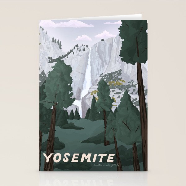 Yosemite National Park, Yosemite Falls, Waterfall, California Parks Stationery Card Gallery Image 1