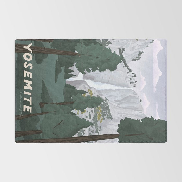Yosemite National Park, Yosemite Falls, Waterfall, California Parks Rug Gallery Image 2