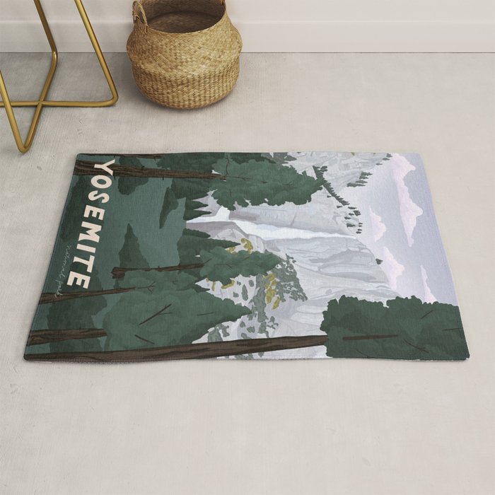 Yosemite National Park, Yosemite Falls, Waterfall, California Parks Rug Gallery Image 1