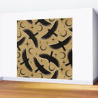 Raven with Shadow Yellow  Wall Mural Gallery Image 2