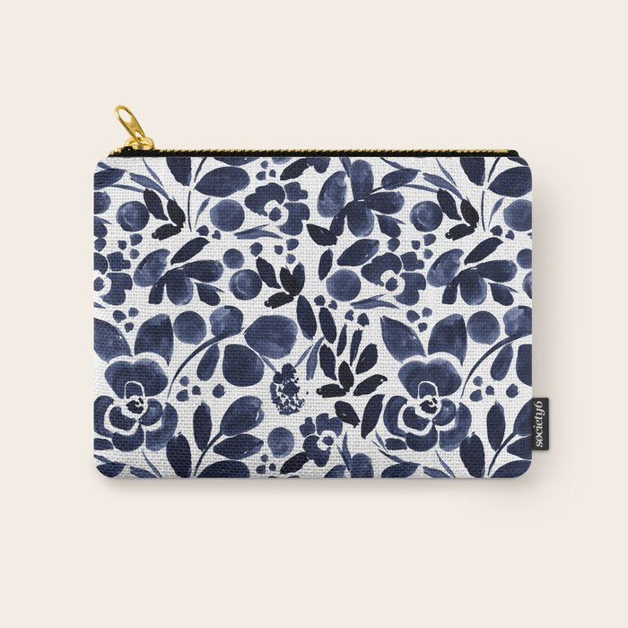 Navy Floral - medium Carry All Pouch Gallery Image 1