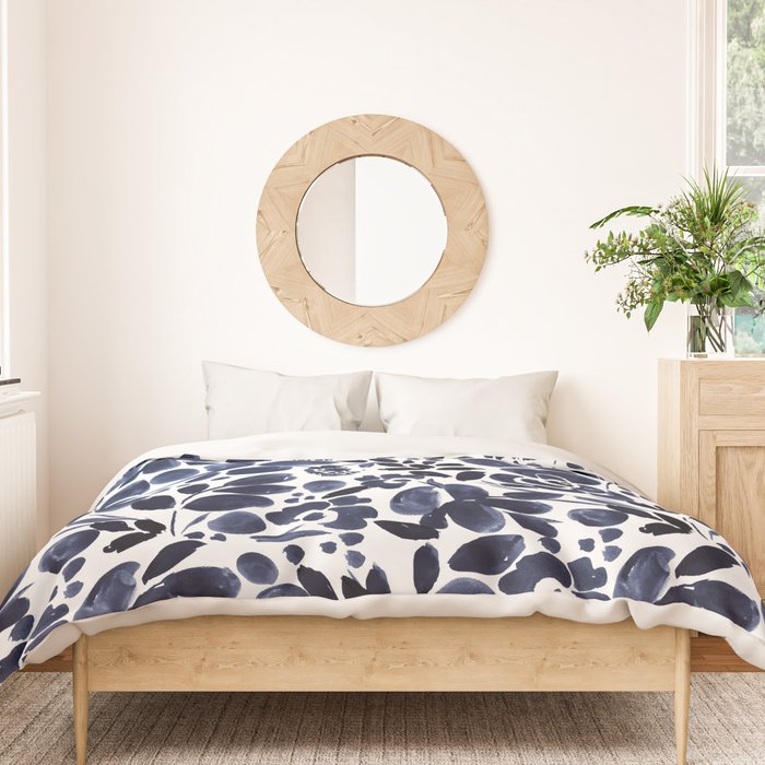 Navy Floral - medium Duvet Cover Gallery Image 3