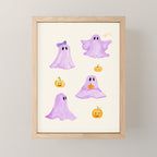 Purple Ghosts Mini Art Print Gallery Image 1