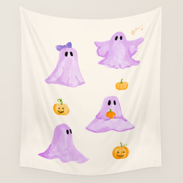 Purple Ghosts Wall Tapestry Gallery Image 1