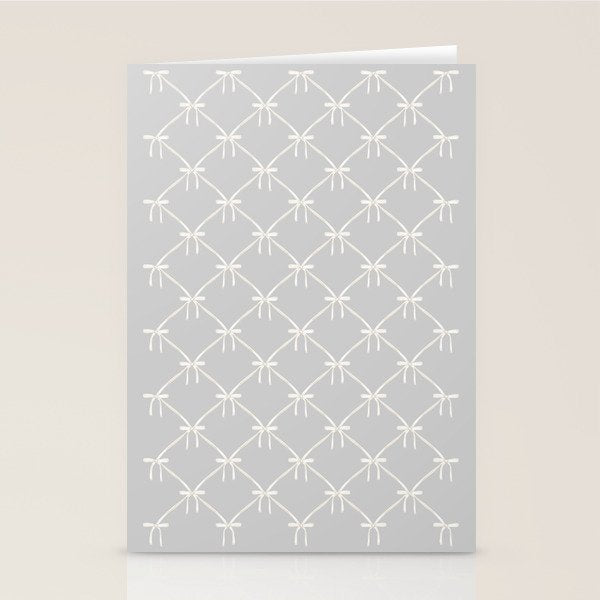 Bows & Ribbons Pattern LX Light Grey Stationery Card Gallery Image 2