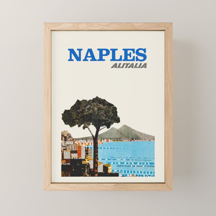 Naples Vintage Travel Poster, 1960s Mini Art Print Gallery Image 1