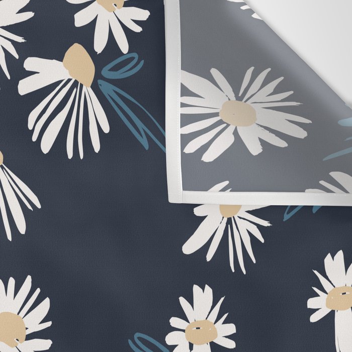 Daisy Florals on Navy Wall Tapestry Gallery Image 3
