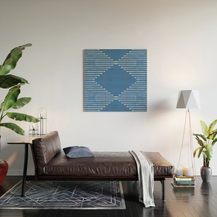 Geo (Sky Blue) Wood Wall Art Gallery Image 2
