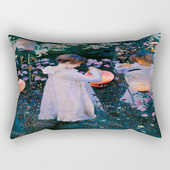 John Singer Sargent Oeillet, Lily, Lily, Rose (1886) Rectangular Pillow Gallery Image 1