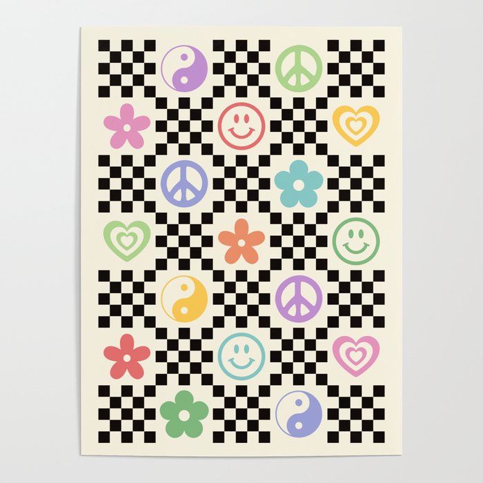 Retro Colorful Nostalgia Double Checker Poster Gallery Image 4