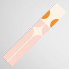 Mid Century Modern Geometric 43 in Coral Orange (Rainbow and Sun Abstraction) Table Runner Gallery Image 3