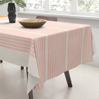 Mid Century Modern Geometric 43 in Coral Orange (Rainbow and Sun Abstraction) Tablecloth Gallery Image 3