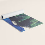 Haka Shore - Nature Ukiyo Landscape in Green & Blue Yoga Mat Gallery Image 2
