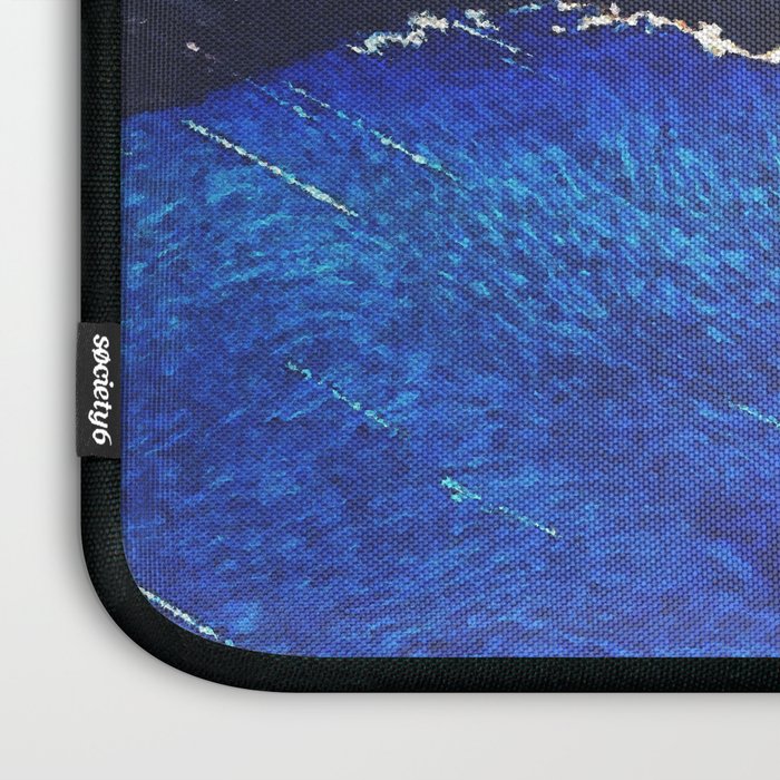 Haka Shore - Nature Ukiyo Landscape in Green & Blue Laptop Sleeve Gallery Image 3