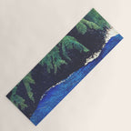 Haka Shore - Nature Ukiyo Landscape in Green & Blue Yoga Mat Gallery Image 1