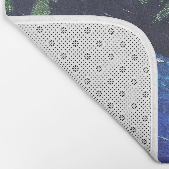 Haka Shore - Nature Ukiyo Landscape in Green & Blue Bath Mat Gallery Image 2