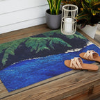 Haka Shore - Nature Ukiyo Landscape in Green & Blue Outdoor Rug Gallery Image 2