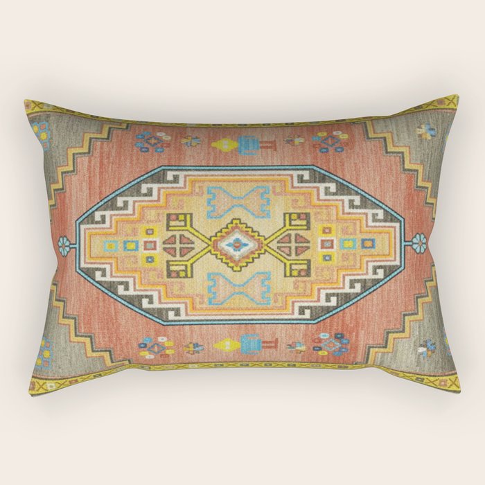 Moroccan Berber Geometric Rug Pattern Rectangular Pillow Gallery Image 2