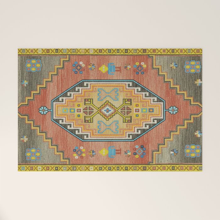 Moroccan Berber Geometric Rug Pattern Welcome Mat Gallery Image 1