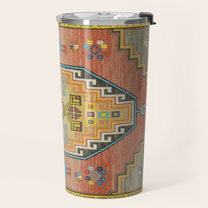 Moroccan Berber Geometric Rug Pattern Travel Mug Gallery Image 2