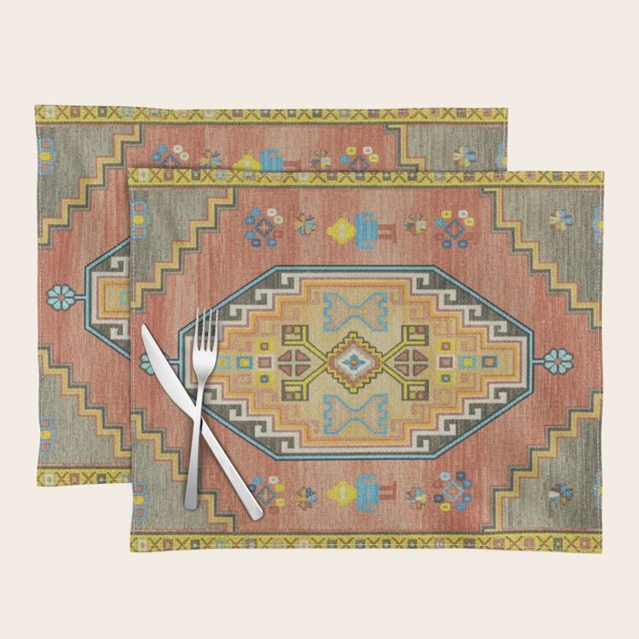 Moroccan Berber Geometric Rug Pattern Placemat Gallery Image 1