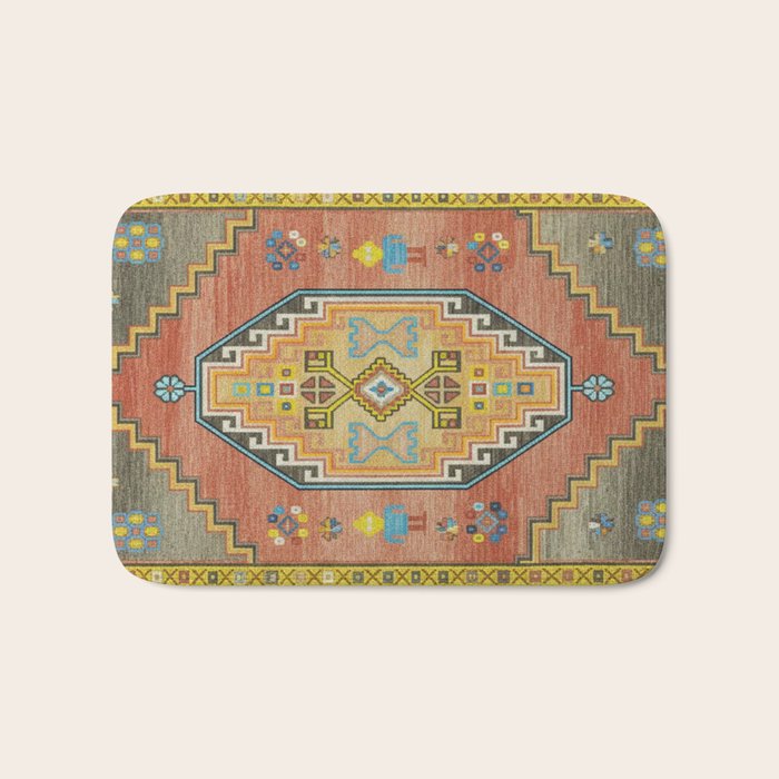 Moroccan Berber Geometric Rug Pattern Bath Mat Gallery Image 1